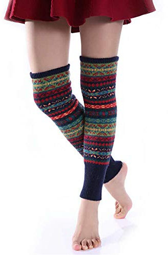 Good partner Beinstulpen 1 Paar legwarmer verdicken Wollen Stricken Stulpen für Herbst und Winter, Einheitsgröße, Navy