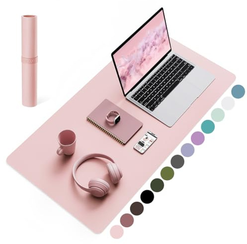 YSAGi Non-Slip Desk Mat, Waterproof Large Mouse Pad 80x40 cm Pink | Protects From Scratches, Stains, Spills, Ultra-Thin for Precise Mouse & Writing, Easy-Clean for Office, Home, Decor