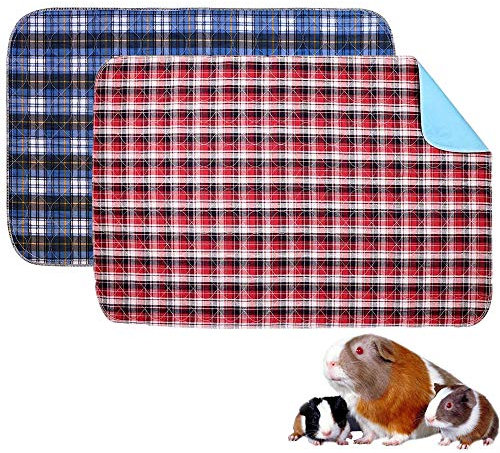 Oncpcare Lot de 2 Tapis en Polaire pour Cage de Cochon d'Inde, lavables et étanches, réutilisables pour Petits Animaux