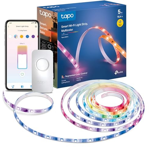 Tapo L920-5 Smart LED Strip Light 5m, WiFi led Light for Bedroom & TV, Multicolour PU Coating, Voice Control with Alexa & Google, Flexible Installation, Schedule & Timer, Easy Setup