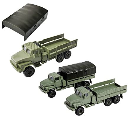 Fenteer 3X Transportwagen Im Maßstab 1:72 Modell LKW Fahrzeugspielzeug für Mädchen Und Jungen