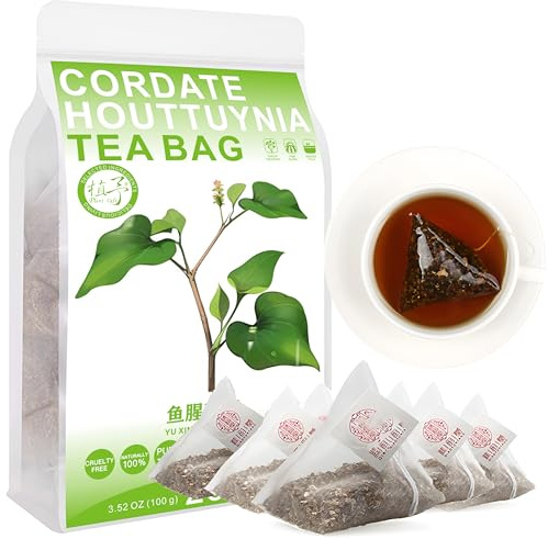100% Natural Cordate houttuynia Tea Bag, 200g/7.05oz (4g*50bags) - té de hoja Houttuynia - No transgénico - 50 tazas empapadas