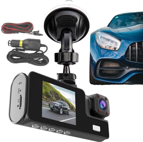 Mwqpgyh Cámara de Monitor de Coche, Doble Lente 1080P, Monitor de estacionamiento Interior, excelente visión Nocturna, cámara de salpicadero de camión de Alta definición