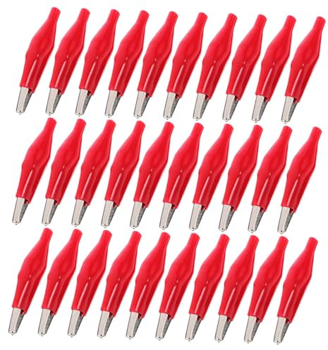 Mikikit 30pezzi Morsetti Coccodrillo Elettrici Kit Di Cavi Di Morsetti Per Batteria Adatti Per Lavori Elettrici e Applicazioni Auto