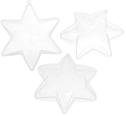 ORFOFE 10stücke Teiliges Transparente Befüllbare Hexagonalstern-anhänger Aus Kunststoff Weihnachtsbaumschmuck Zum Selbstbefüllen Vielseitige Weihnachtsdeko Für Zuhause Büro Und Party