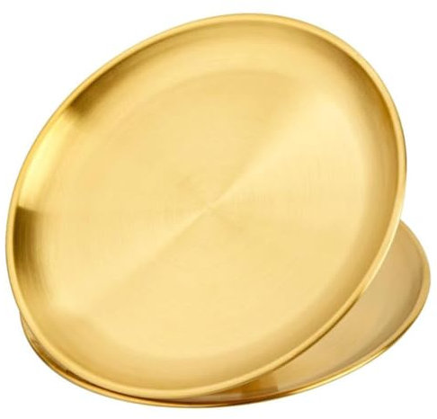 Healeved 2pièces Plateau de Service Inox Porte-bagues et Présentoirs Décoratifs Multifonctionnel pour Cuisine et Salon