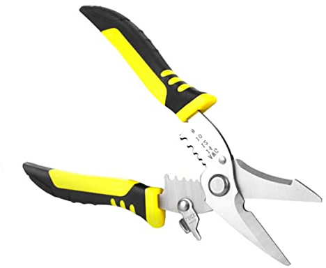 Pelacables Multifunción de Acero Aleado Cromo Molibdeno, 1 | Alicates para Electricista, Mango Antideslizante, Corte y Pelado de Cables, Uso Doméstico