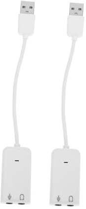 MERRYHAPY 2stücke USB-außen-soundkarte-Adapter für Laptop mit Separater Audio-chip-unterstützung für Mikrofon und Kopfhöreranschluss Einfacher Plug-and-Play-Betrieb Robustes Material