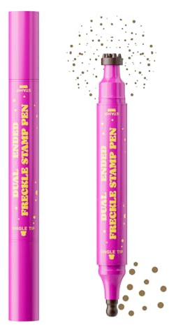 MOTIBACK Stylo à taches de rousseur 2 en 1 - Tampon à taches de rousseur imperméable marron clair pour un look naturel - Facile à utiliser pour tous les tons de peau