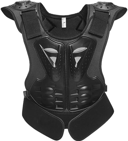 Abbigliamento da motociclista per bambini Gilet anticaduta armatura riflettente 3D Protezione torace regolabile M