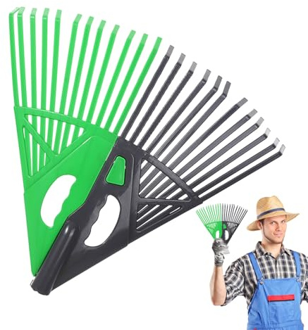 Râteau à Ramasser Les Feuilles,Outil de Jardinage Ergonomique et Portable - Râteau à Feuilles de Jardin | pour Terrasses, Cours, Porches, Cours, Balcons, Terrasses, Allées Et