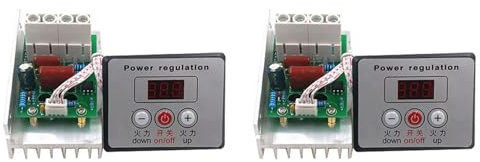 Wesafrae 2X Controlador de Velocidad del Motor de 10000 W, Regulador de Voltaje de Alta Potencia CA 220 V SCR, Regulador de Intensidad, Controlador de Velocidad, con Interruptor