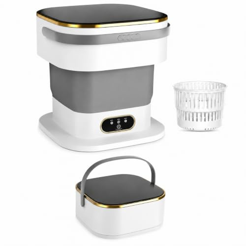 Vxoyo 15L Upgrade Portable Washing Machine with Spin Dryer, 3 Mode Foldable Mini Washing Machine & Deep Cleaning Small Washing Machine for Baby Clothes, Underwear, Camping, Dorm