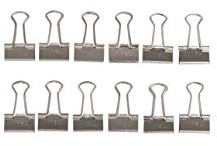 MAUL Foldback Klemmer silber mauly® 12 Stück 15 mm Metall für 50 Blatt | starker Halt für Unterlagen, schnell lösbar ohne Lochen, handliches Format für Büro Schule Zuhause