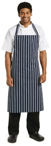 Weiß‑Blau Latzschürze XL – Verstellbar, Unisex A662