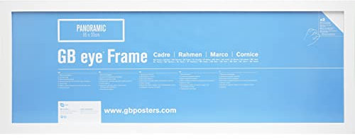 GB eye LTD Eton - Cornice di stampa panoramica, Legno MDF, Bianco, Per foto 33 x 95 cm