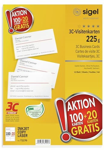 Sigel visitkort 100 stycken + 20 gratis