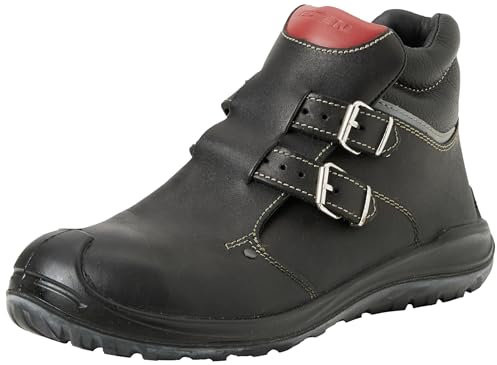 ELTEN Sicherheitsschuhe ANDERSON Roof S3 HI, Damen und Herren, Leder, Stahlkappe, leicht, robust, Schwarz/Rot, Größe: 42