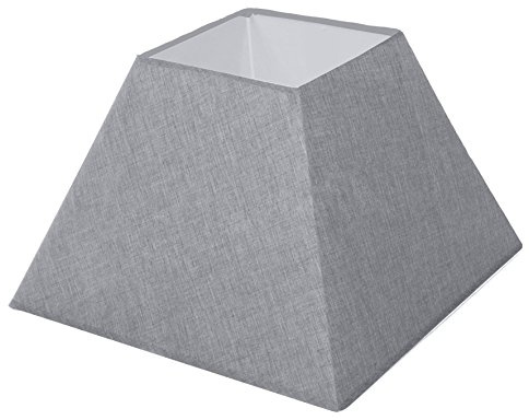 Ostaria 91867 Abat jour Carré gris clair - Dimensions : base 41 cm x hauteur 29,5 cm - Inclus Adaptateur/réducteur amovible pour douille E14/E27