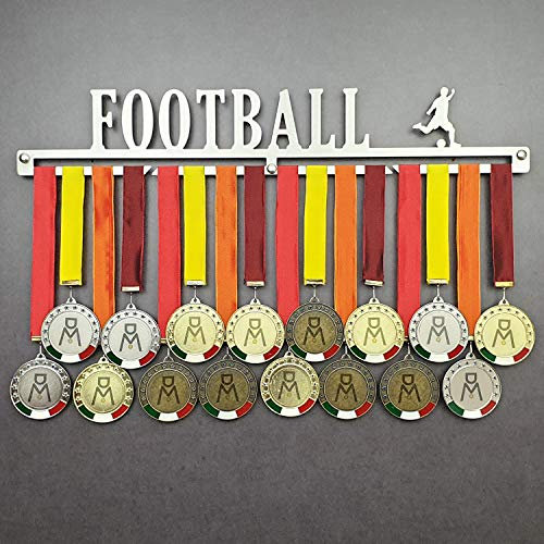 MEDALdisplay Football - Medaillen Aufhänger - Wandhalterung für Fußballspieler, Fußball, Soccer - Medaillenhalter - Sport Medal Hanger (600 mm x 100 mm x 3 mm)