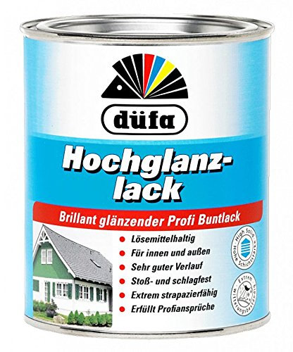 Düfa Hochglanzlack Brillant Gläzender Profi Buntlack Lösemittelhaltig 750 ml Farbwahl, Farbe (RAL):RAL 7001 Silbergrau