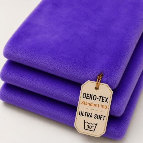 StoffBook Lila Kunstpelz Kaninchenfellimitat Kunstfell für Bekleidung | Dehnbar, weich und leicht, Stoff für Bekleidung, Kostüme und Dekoration, Plüschfell und Teddyplüsch, Meterware ab 50cm