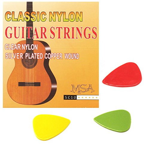 SATZ NYLON - GITARRENSAITEN - FÜR KONZERTGITARRE - SC10 - STÄRKE 028-043 + 3 PIKS GRATIS