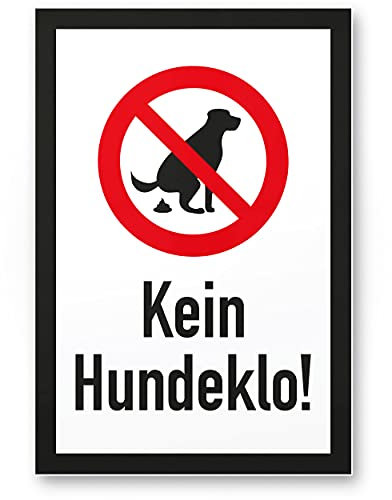 Komma Security Kein Hundeklo 20 x 30 cm Schild Hunde kacken verboten - Verbotsschild Hundeverbotsschild Verbot Hundeklo Hundekot Hundehaufen Hundekacke Keine Hundetoilette