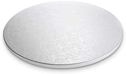 Piatto SottoTorta rigido vassoio TONDO Ø 40cm - CAKE BOARD argentato - altezza 1,2cm- ideale per trasportare e portare torte decorate con il cake design e con sculture in pasta di zucchero