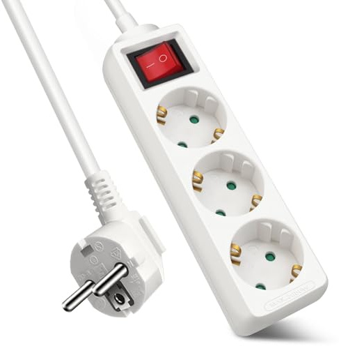 EXTRASTAR 3 Fach Steckdosenleiste mit Schalter &Kindersicherung, 1.5m Kabel