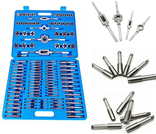 Cocoarm 110 TLG. Gewindescheidsatz, Gewindeschneid Satz Gewindebohrer Schneideisen mit Aufbewahrungskoffer, Gewindeschneider Satz, Schneideisen Gewindebohrer Werkzeug Set (Metrisch)