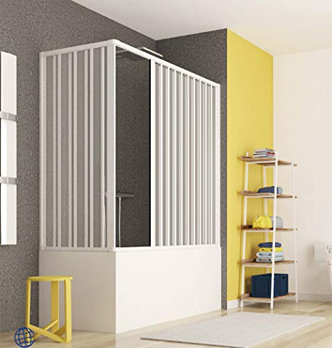 Badewannen-Eck-Duschkabine, 70 x 140 x (H) 150 cm, reduzierbar