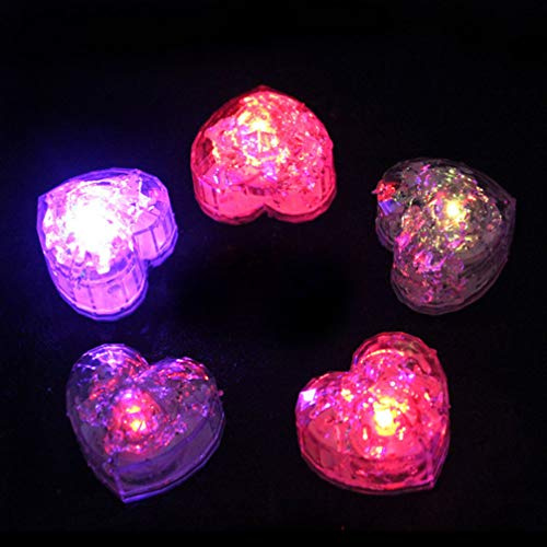 Uonlytech 5pcs Heart Flashing Led Lights Glow Lighting for Wedding Party Bar Club Decoration for Drinking Wine Bottles