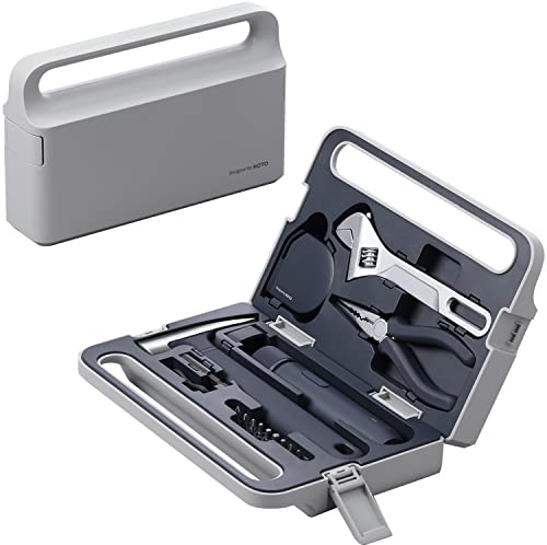 HOTO 18-Piece Tool Kit, Electric Screwdriver w/LED, 3 Torque, 10 Bits, Basic Home Tool Kit - Compact & Portable w/Hidden Buckle, Home Repair Set for DIY Projects/Dorm Repairs/Assembling