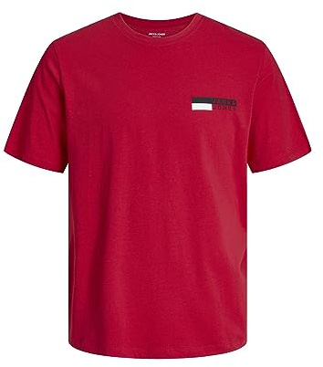 JACK & JONES Mens Jjecorp Logo Tee Play O-Neck Noos T-Shirts for Men, True Red, L UK