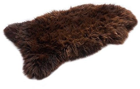 HOME LAMB Lammfell Braun 90-100 cm - Weich Schaffell Echt - Natürliche Teppich Wohnzimmer - Flauschig - Deko Fell Schlafzimmer - Naturfell