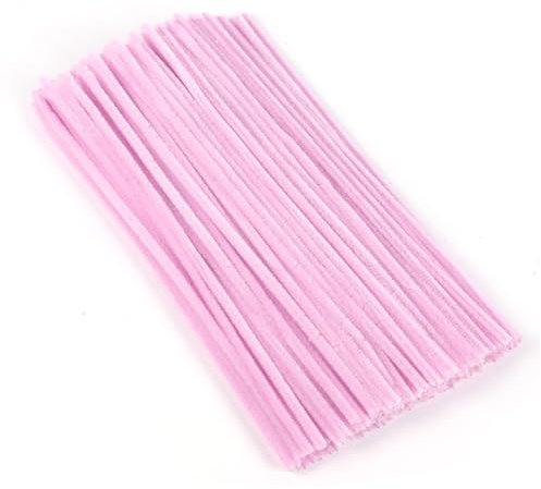 100 Stück Pfeifenreiniger, Hellrosa Pfeifenreiniger Chenilledraht 30cm, Pfeifenputzerdraht für Handwerk DIY Craft Projekte Chenilledraht Biegeplüsch zum Basteln und Dekorieren Pipe cleaners light pink