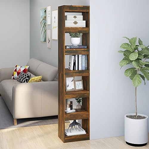 ARKEM Bücherregal/Raumteiler Räuchereiche 40x30x198 cm Kiefer Raumteiler Regal Schrank BüCherregal Regal Raumteiler Storage Shelves MöBel-BüCherregal