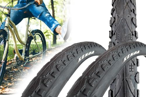 2X Fahrradreifen 26 x 1.75 Zoll, ETRTO 47-559 Khan K-935, Drahtreifen hergestellt mit Kenda für Citybike Trekking Touren
