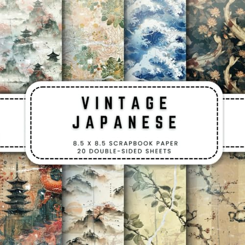 Vintage Japanese Scrapbook Paper: 20 Japan Style Double-sided Decorative Craft Paper, 8.5 x 8.5 (21.59 x 21.59 cm) Perfect for Junk Journaling, Ephemera, Origami, Wrapping And More.