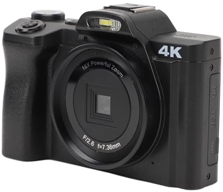 Cámara Digital 4K Pantalla de 3,5 Pulgadas 48MP 16Xmodeport 128GB HD 30FPS Cámara con Pantalla 4K con Cordón o Principiante