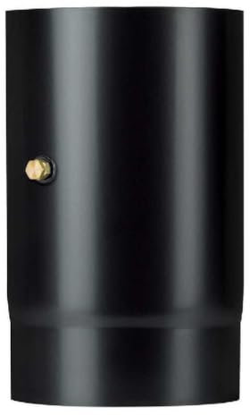 Canna fumaria Tubo 0,25 mt con prelievo fumi DN 120 smaltato nero 600 gradi stufa legna Ce Made in Italy