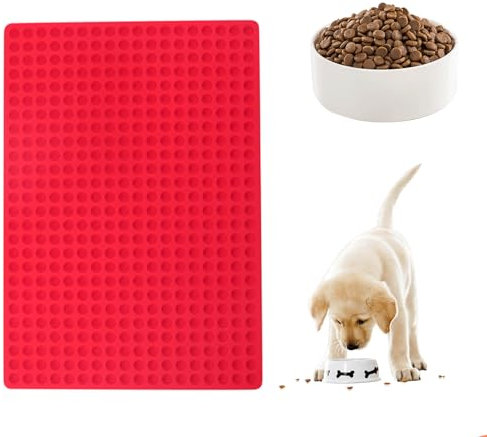 Cosmeria Silikon Backform Hundekekse Rot 1 Stück - 468 Halbkugelförmige Fächer für Hundeleckerli Mini Karamele Gummibärchen Ganache