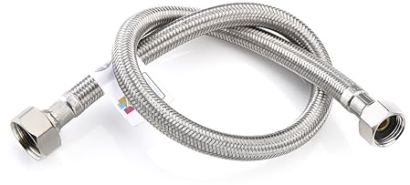 Home Range 3/8 x 1/2 (500mm) Flexi Flexible Connector Hose | WRAS Approved | Braided Stainless Steel Pipe Connector | 1/2 to 3/8 Female BSP | 2 Lengths | 10 Bar Pressure, 90°C Temp