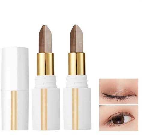 Duo Stick Eyeshadow, 2 ombretti, due colori, matita impermeabile, eyeliner, penna bicolore, trucco per occhi di lunga durata