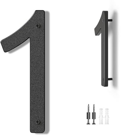 Numéro de Maison Exterieur - Grandes Numéros Maison Moderne en Plastique Noir 10 Pouces/25.4 cm - Panneau De Maison et Numéro de Boite aux Lettres pour Maison Appartement Hôtel Porte