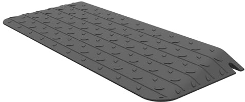 Vilnow Rampe de trottoir en caoutchouc noir - Porte pour fauteuil roulant - Seuil de porte - Seuil de voiture - Caoutchouc (110 x 41 x 5 cm)