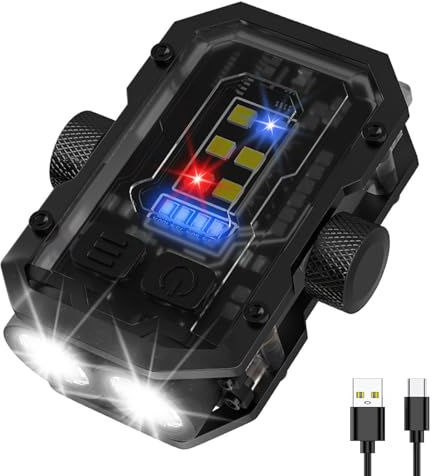 Siuyiu Torch, 300 Lumens 8 Light Modes 3 Light Colors Magnetic Base Torches | Torch Rechargeable, IPX4 Waterproof LED Light Lightweight Portable Keychain Clip on Torch for Pet Walking Jogging Maintenance