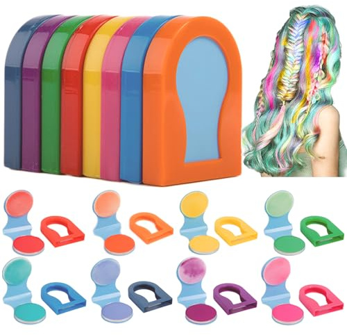 Duoleimi Set di gessetti per Capelli Bambine, 8 gessetti per Capelli Lavabili per Bambini, bomboniere per Feste di Compleanno, Idee Regalo per Bambine di 5 Anni