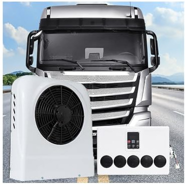 GERAZAHO Climatiseur Split 12 V/24 V CC, 1 800 W-2 200 W, Sortie d'air Multi-Angle, Refroidissement Rapide, Faible Bruit, pour camions, Bus, excavatrices et remorques